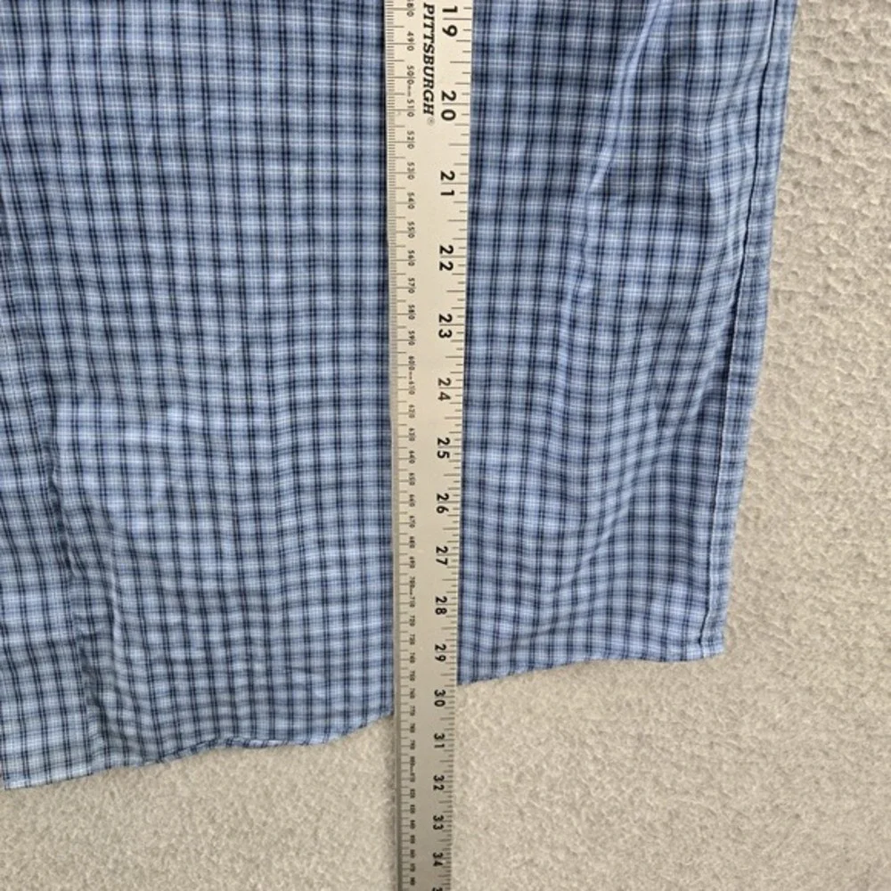 L.L.‎ Bean Men Button Up Shirt L REG Blue Check Long Sleeve